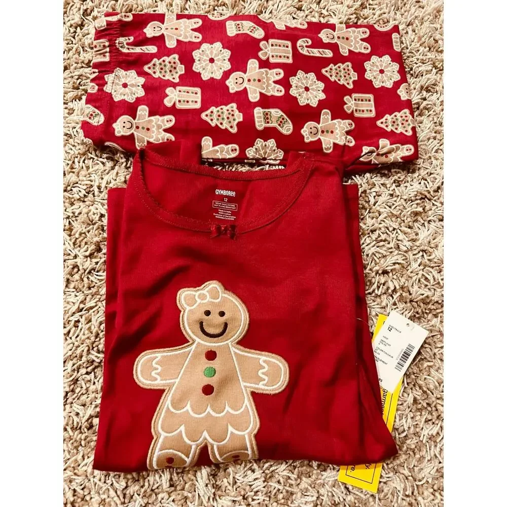 NWT❤️Gymboree Gingerbread Cotton 2-Piece Pajamas sz12